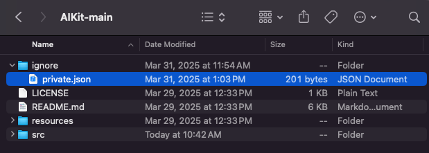 JSON file