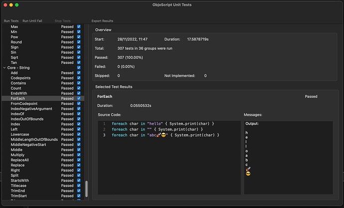 ObjoScript test suite